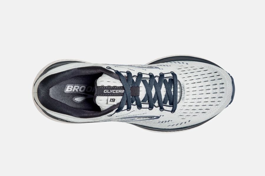 Brooks Running Shoes Womens White/Grey - Glycerin 19 Road - 1945-KGRIY